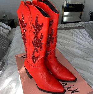 Wild Pair Cowboy Red Boots